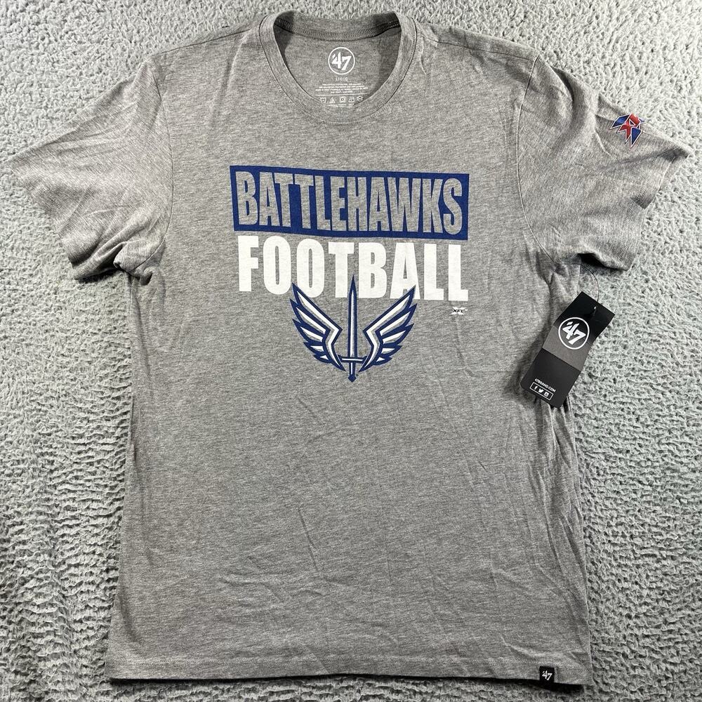 St. Louis Battlehawks '47 Brand T-Shirt Men's L Slate Grey XFL UFL Football NWT